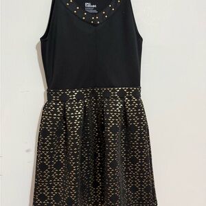 Epic Threads Black and Gold Geometric Kids Dress